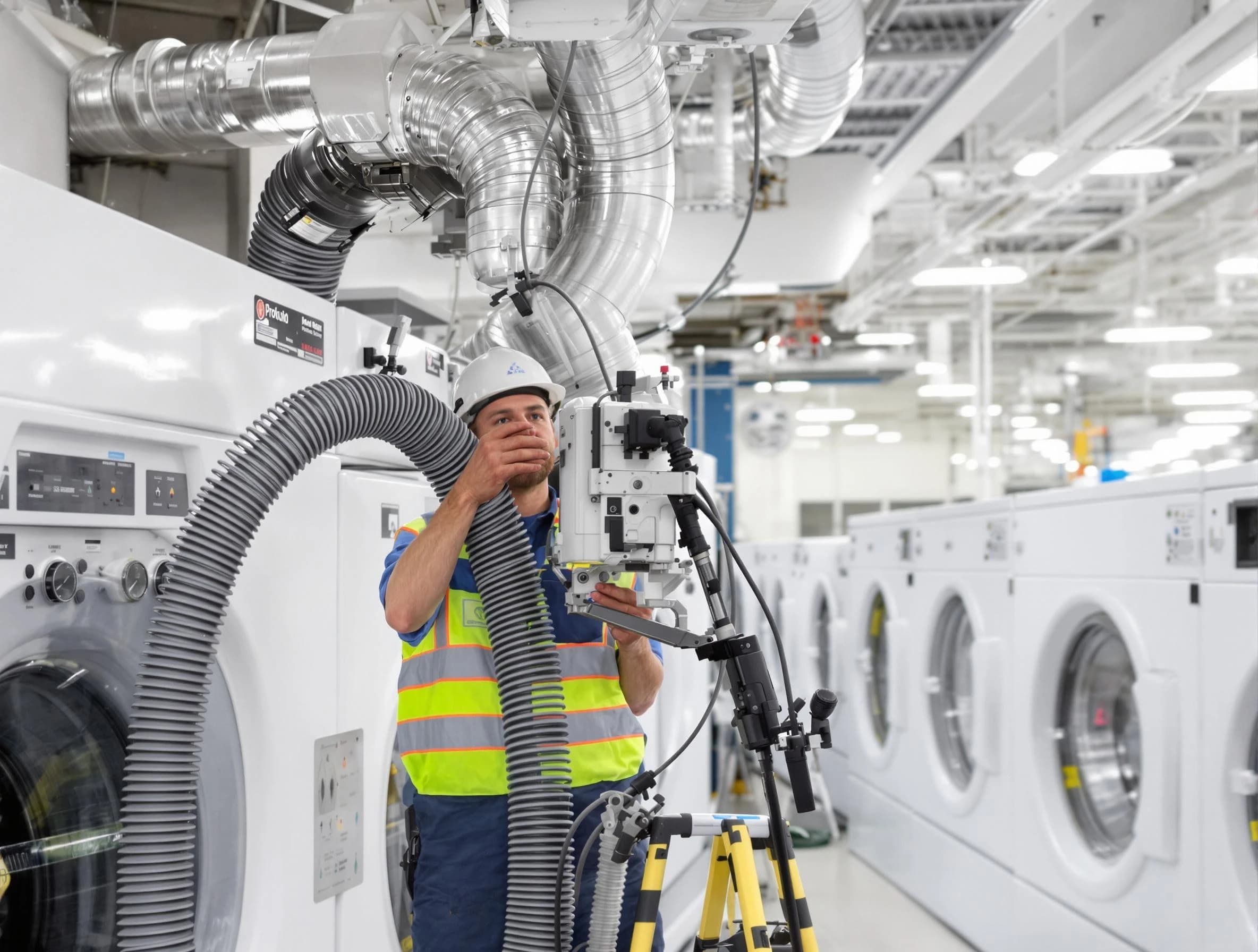 Lone Tree Dryer Vent Cleaning team performing commercial-grade dryer vent cleaning at a business facility in Lone Tree