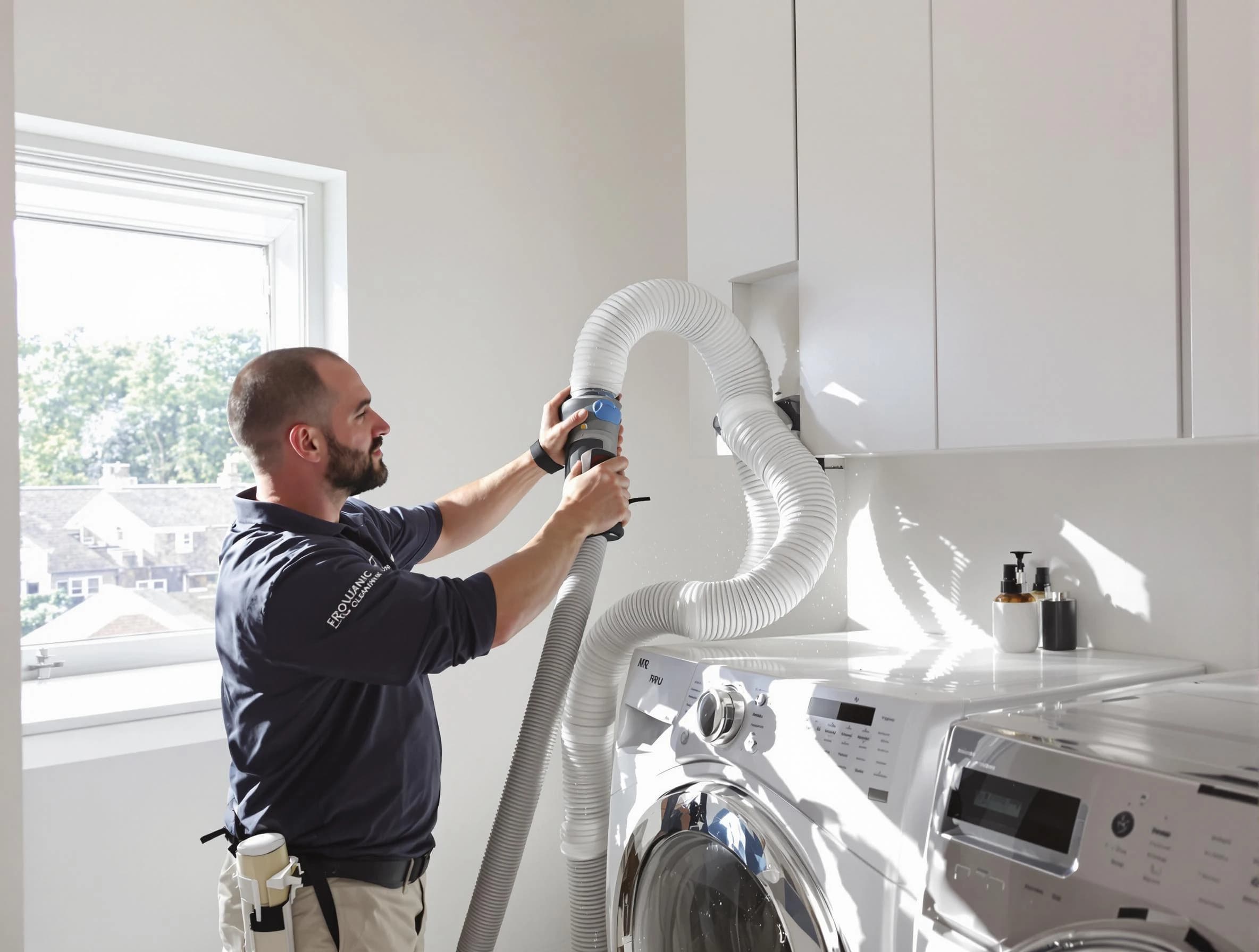 Certified Lone Tree Dryer Vent Cleaning technician performing dryer vent cleaning in Lone Tree