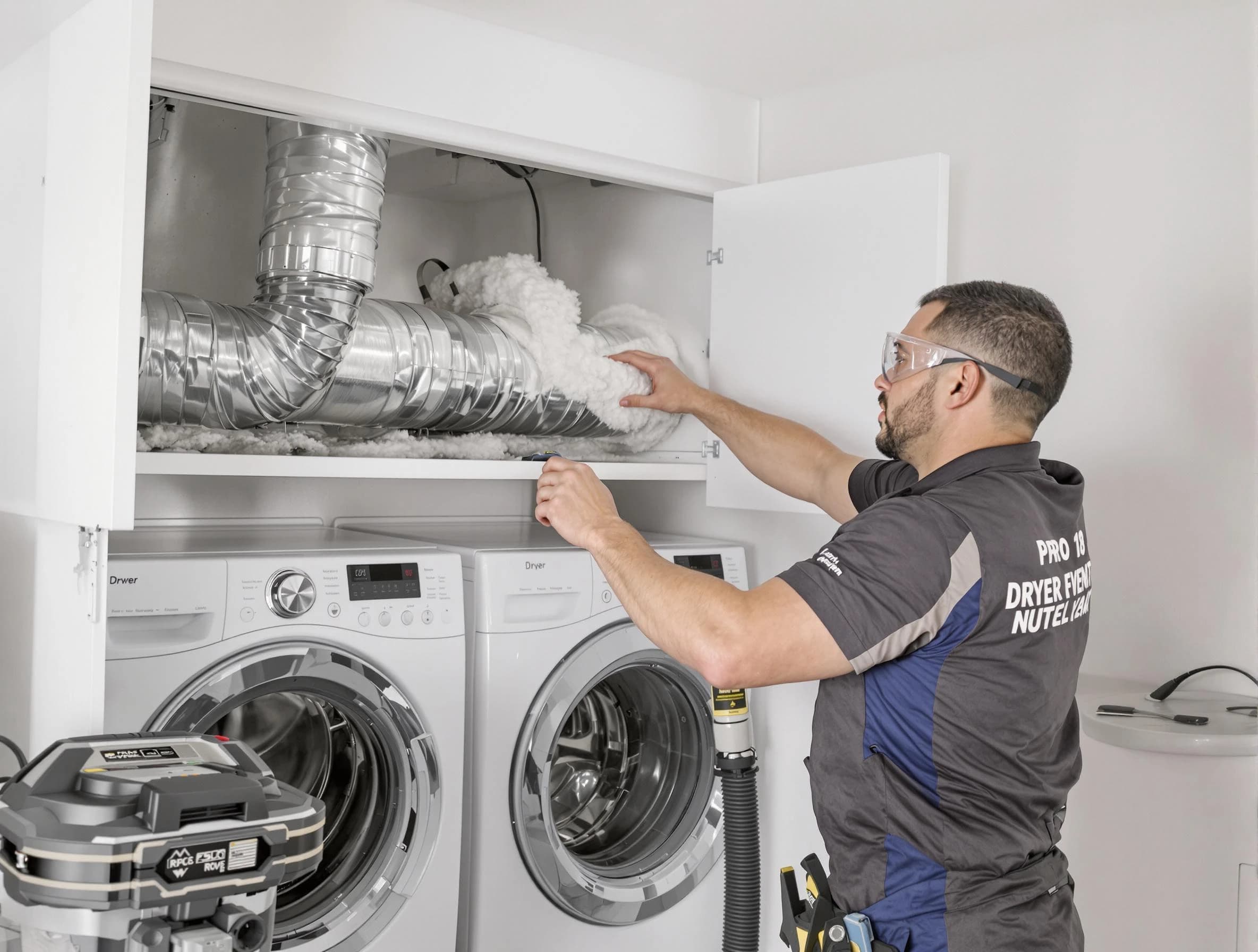 Lone Tree Dryer Vent Cleaning certified technician performing specialized gas dryer vent cleaning in Lone Tree