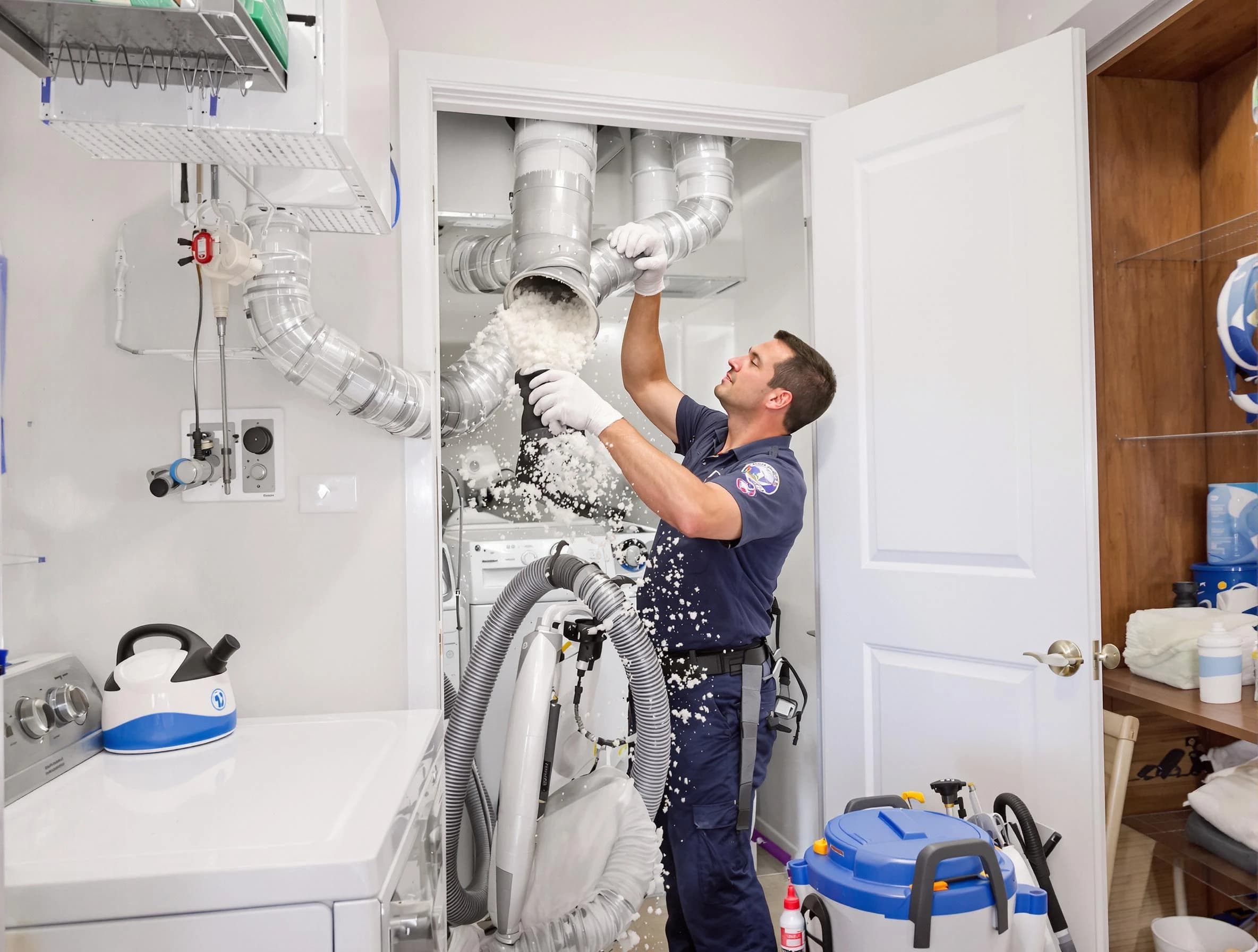 Lone Tree Dryer Vent Cleaning technician delivering thorough residential dryer vent cleaning service in Lone Tree